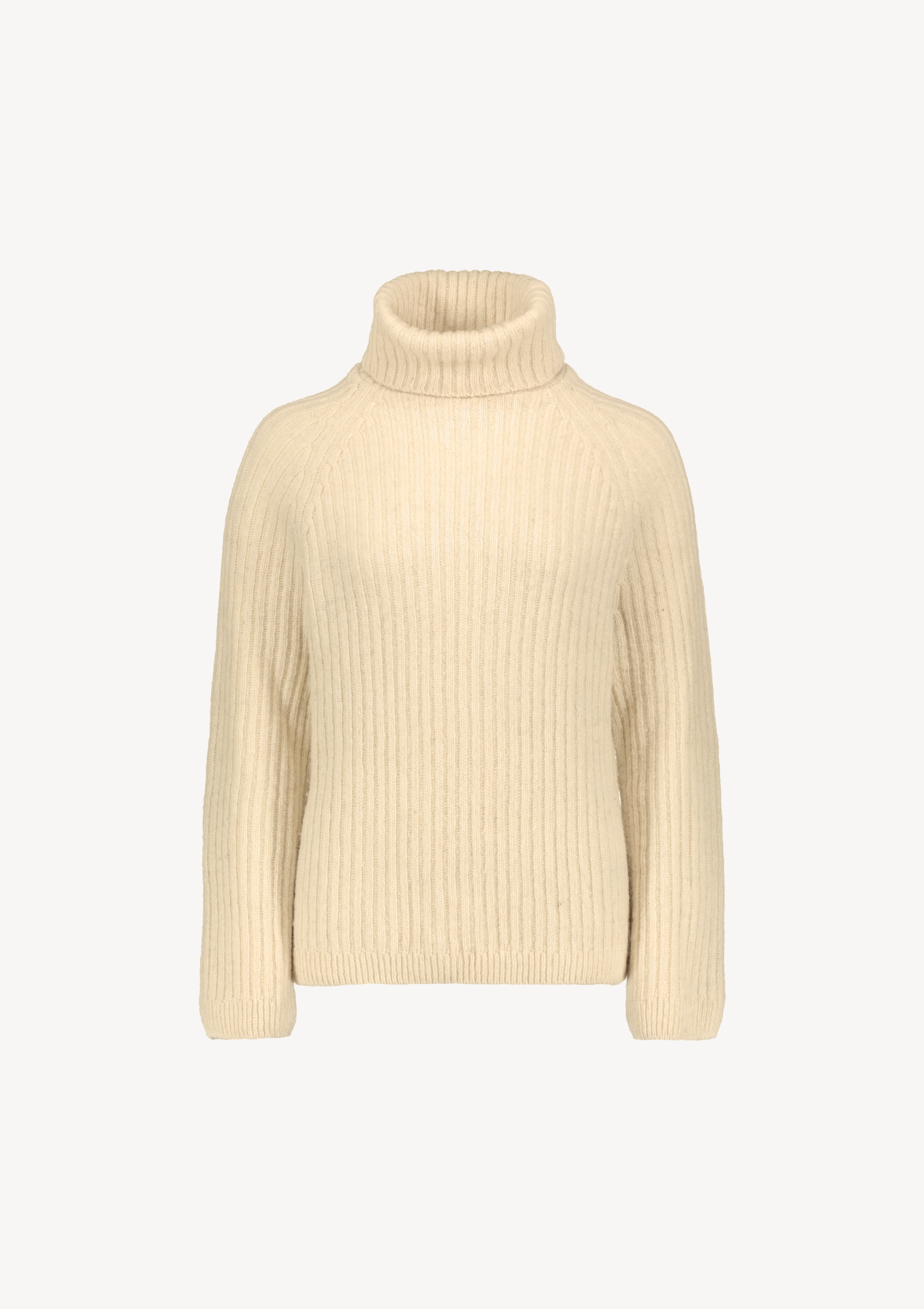 Ribbed white polo made from Finnish durable sheep wool. Sustainable and warm wool knit made in Finland.