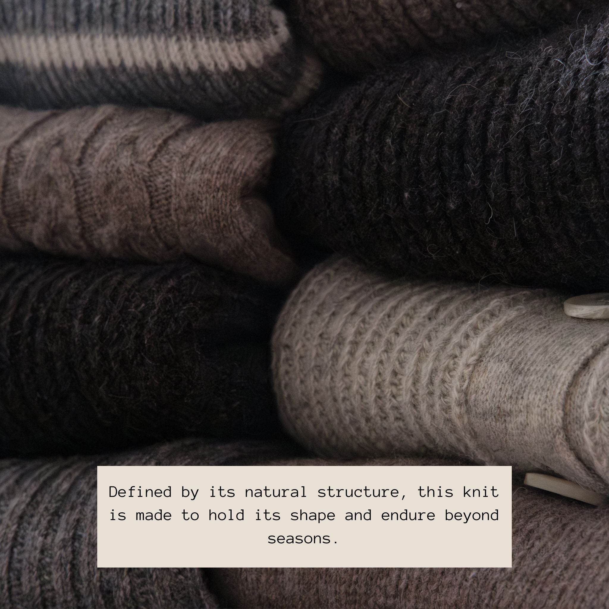 Johan wool sweater made in Finland using Finnish sheep wool, sustainable Nordic knitwear with durable structure and long-lasting performance.