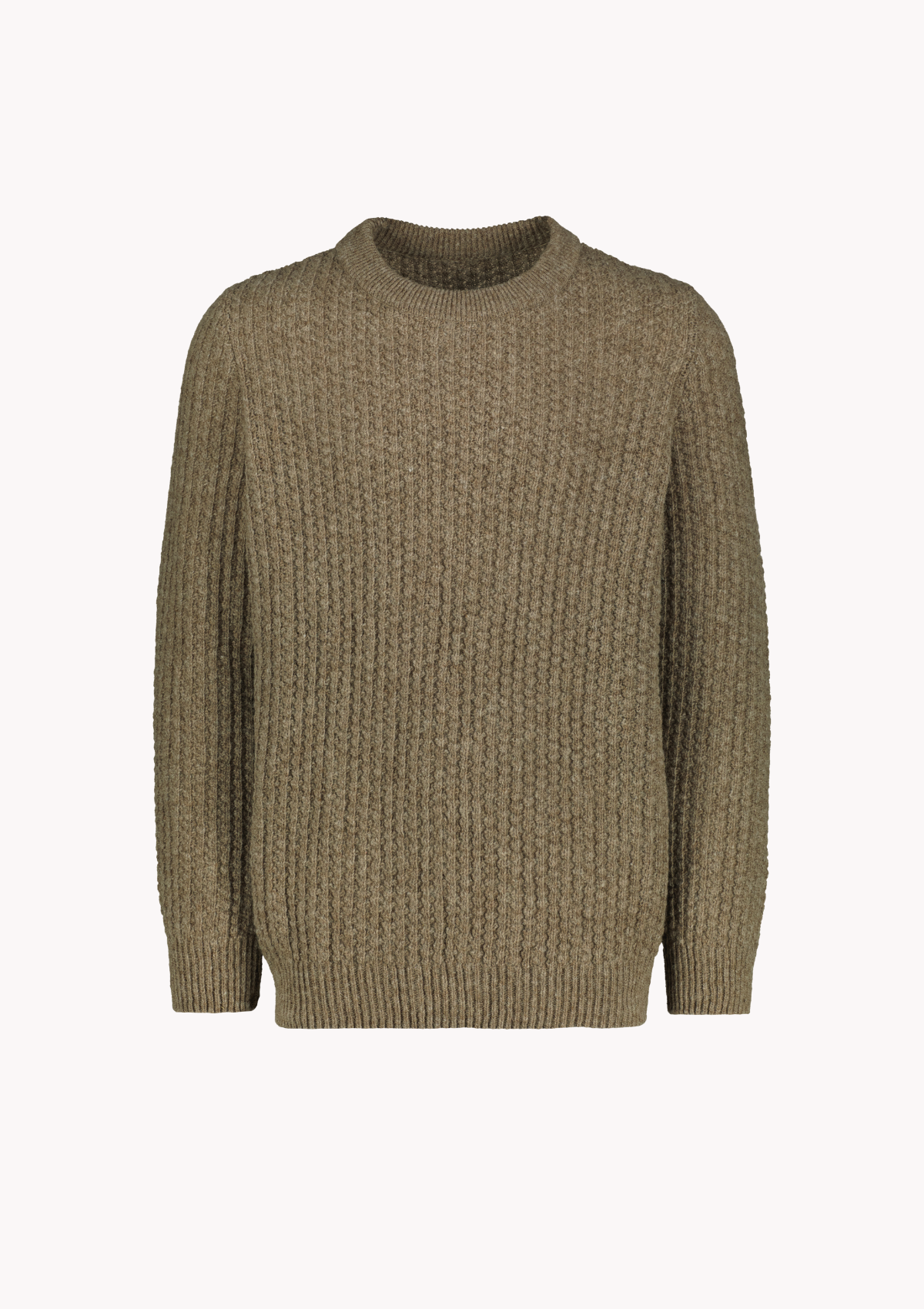 O-neck beige knit made of Finnish responsible sheep wool and manufactured in Finland.