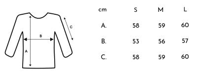 Size Chart for Wivi sweater striped black and white